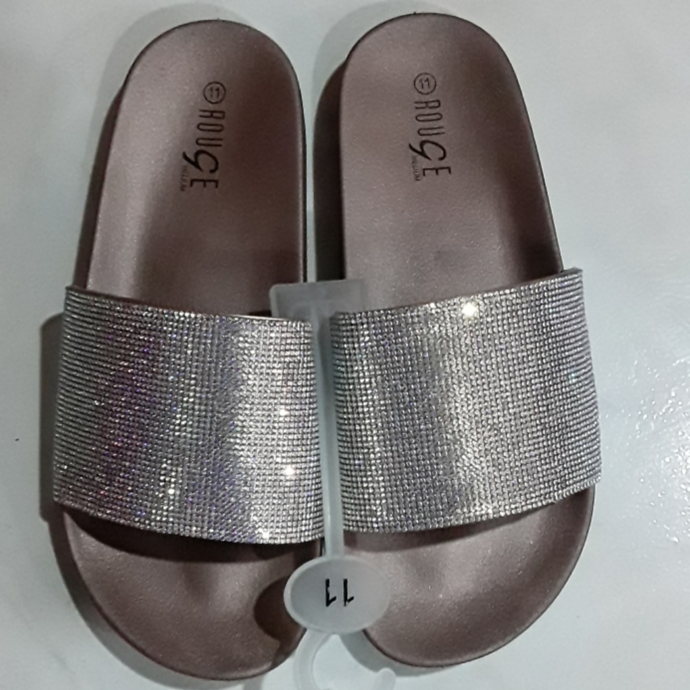 MULTICOLORED RHINESTONE SLIDES SZ 11